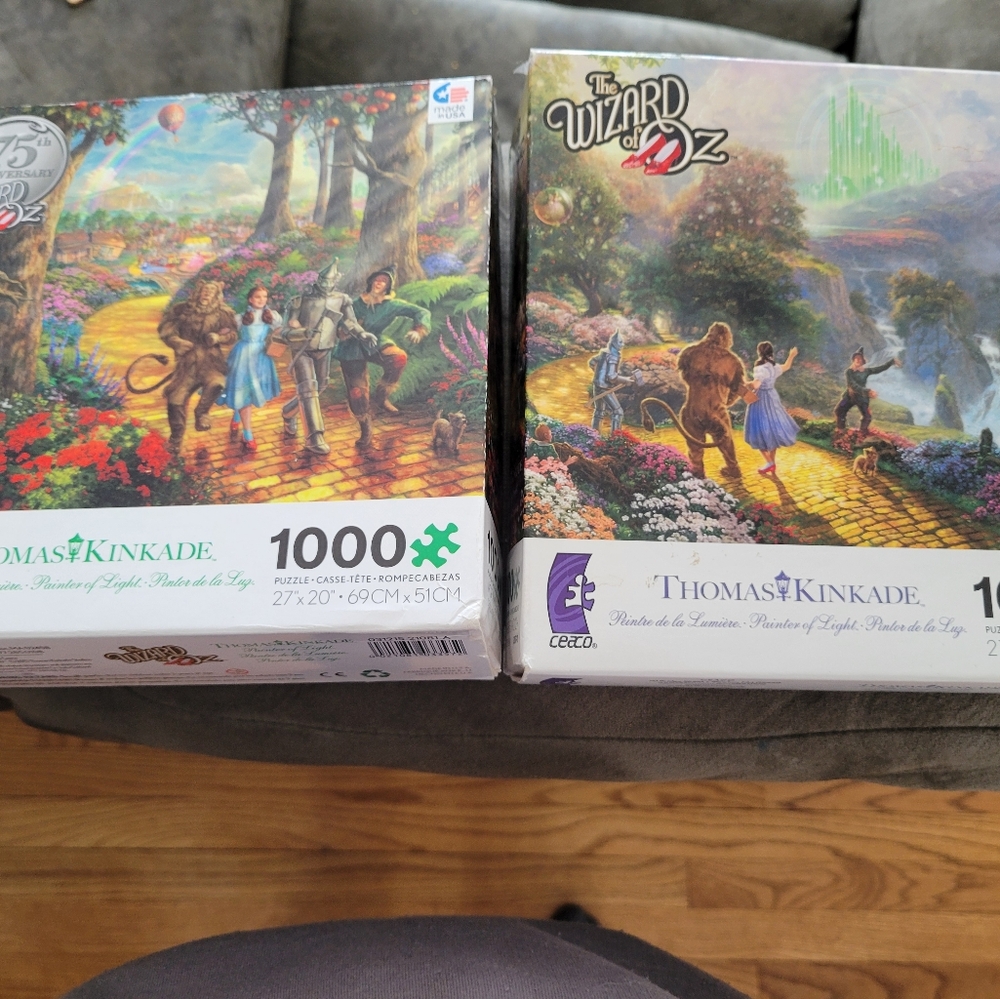 WIZARD of OZ Thomas Kinkade 1000 pc Jigsaw Puzzle 27 X 20 (Set of 2 Puzzles)